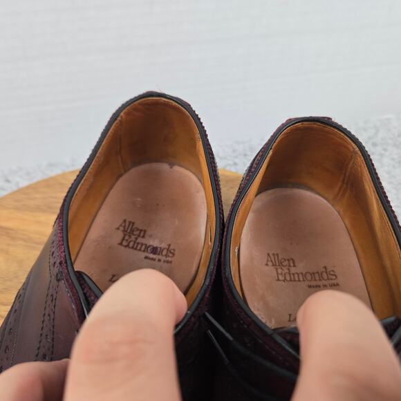 Allen Edmonds Men 10E Lexington Burgundy Maroon Cap Toe Brogue Oxford Dress 5171 - Picture 13 of 15